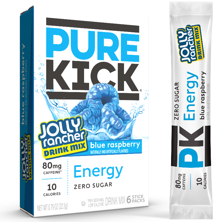 Pure Kick + Jolly Rancher, Blue Raspberry Zero-Sugar Energy Drink Mix Pure Kick + Jolly Rancher, Blue Raspberry Zero-Sugar Energy Drink Mix