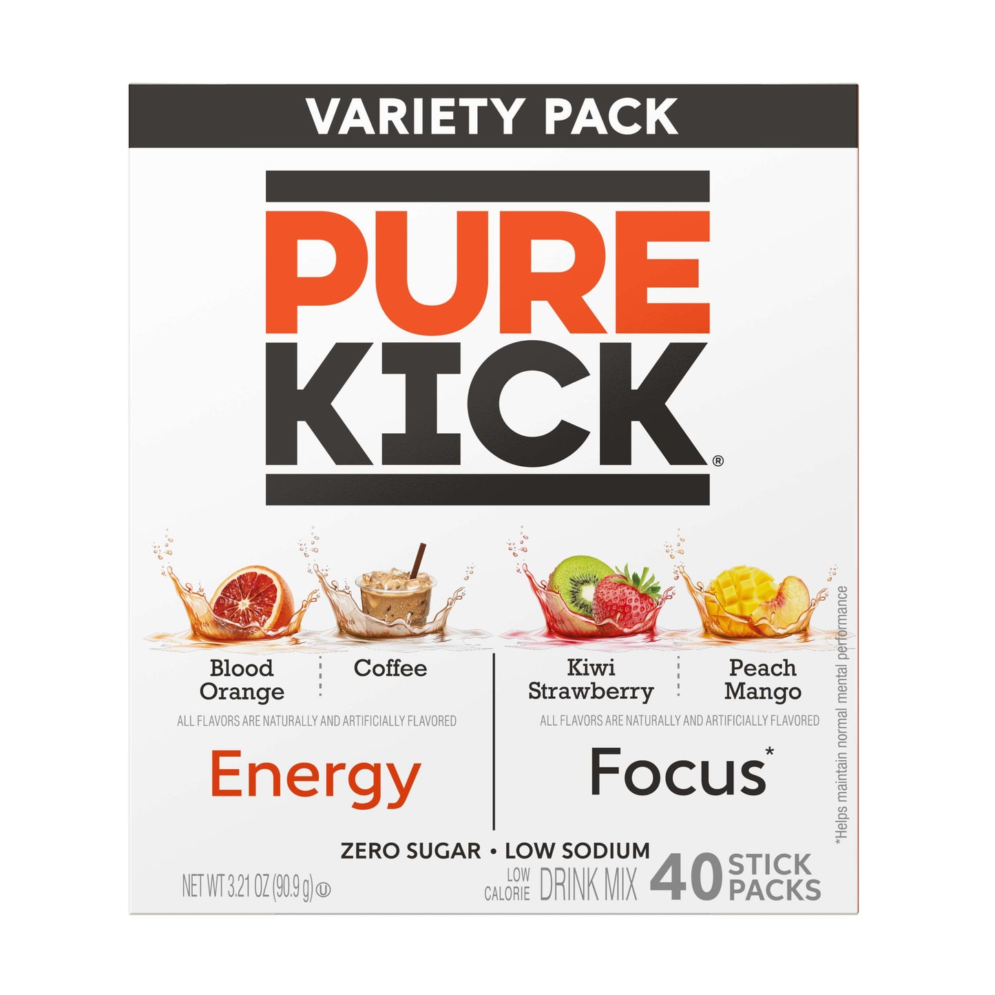 Pure Kick Energy Focus Variety Pack 40ct