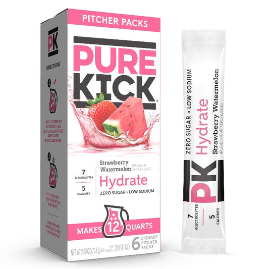 Strawberry Watermelon Flavored Electrolyte Pitcher Pack, Powdered Hydration Pitcher Pack with Fruit Flavors,  Hydrating Pitcher Pack with Strawberry Watermelon Flavor