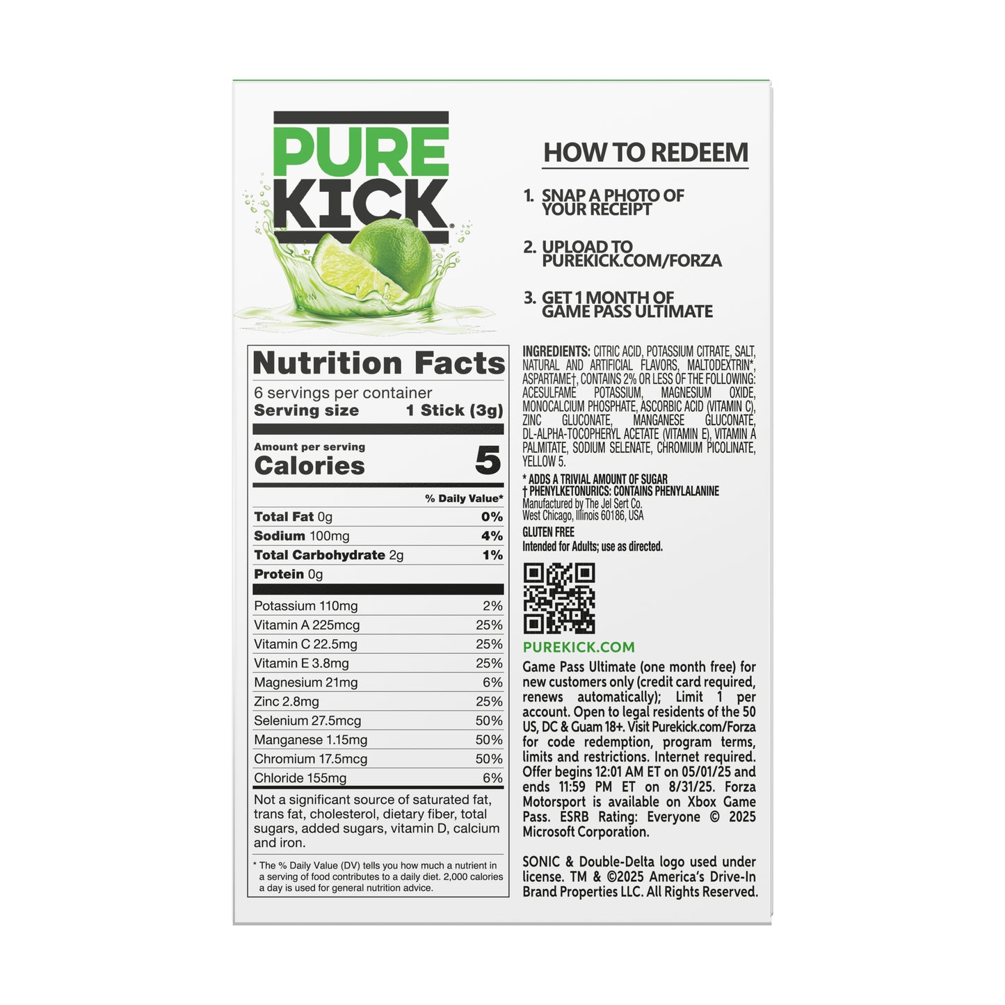 Pure Kick Forza Sonic Limeade Hydration Drink Mix