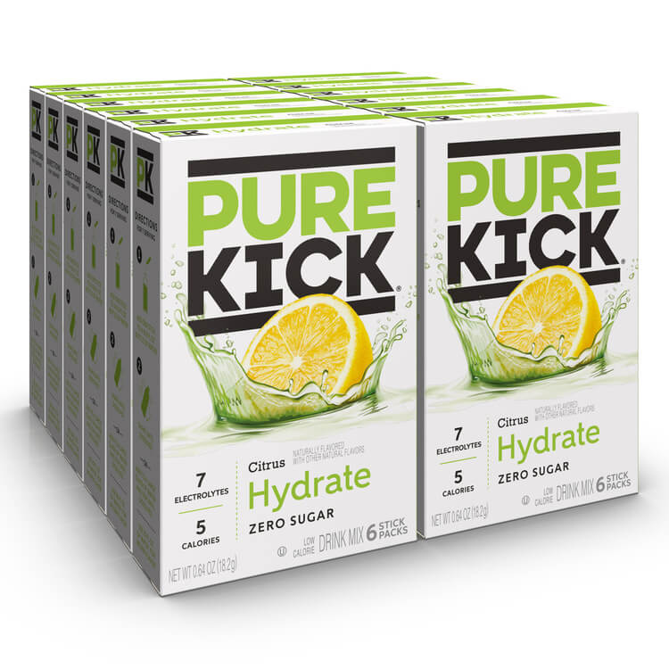Pure Kick Citrus Hydrate Case of 12, Citrus drink mix bulk citrus drink bulk, bulk citrus drink wholesale citrus drink, wholesale citrus drink mix