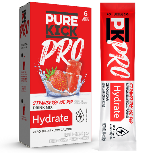 Pure Kick Pro Strawberry Ice Pop, Strawberry hydration, Strawberry hydration drink Mix 