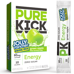 Fruit-Flavored Energy Drink Powder, Green Apple and Jolly Rancher, Instant Energy Drink Mix, Sweet Green Apple Jolly Rancher Flavor, Green Apple Jolly Rancher Flavored Energy Powder