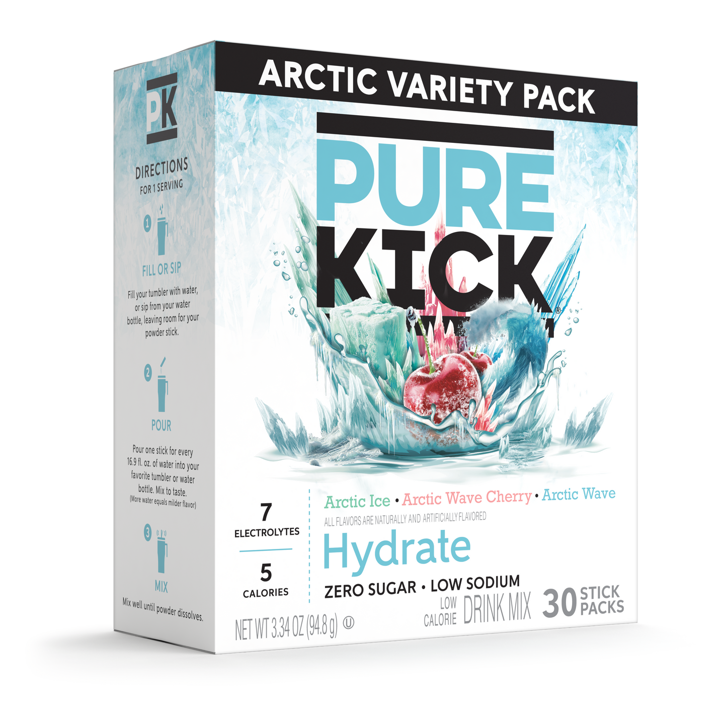 Pure Kick Hydrate Arctic Variety Pack, 30 CT