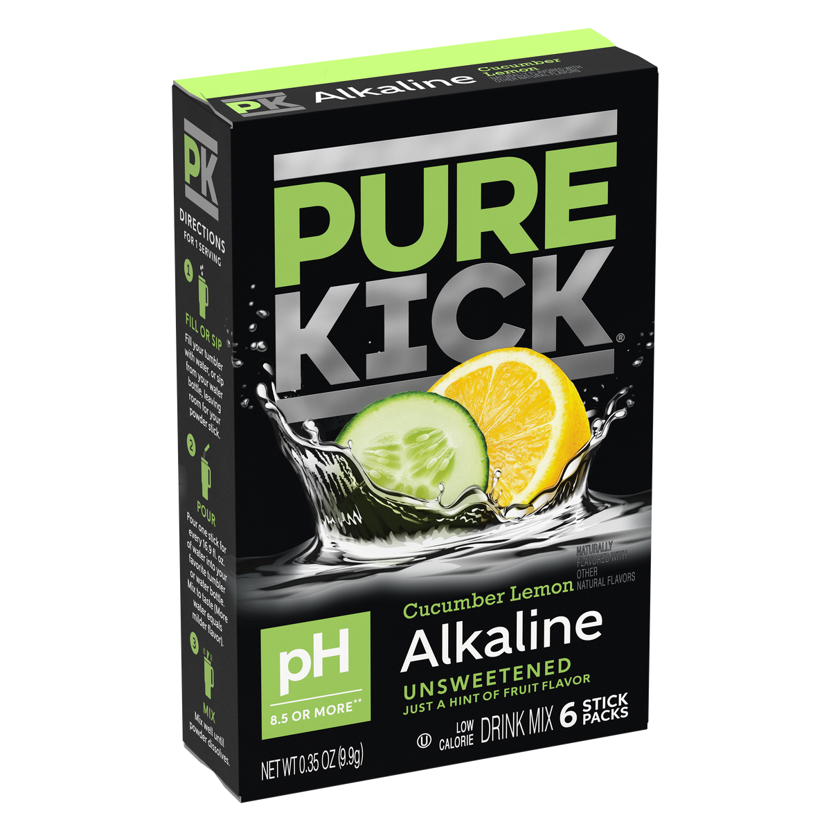 Pure Kick Alkaline - Cucumber Lemon, 6 CT
