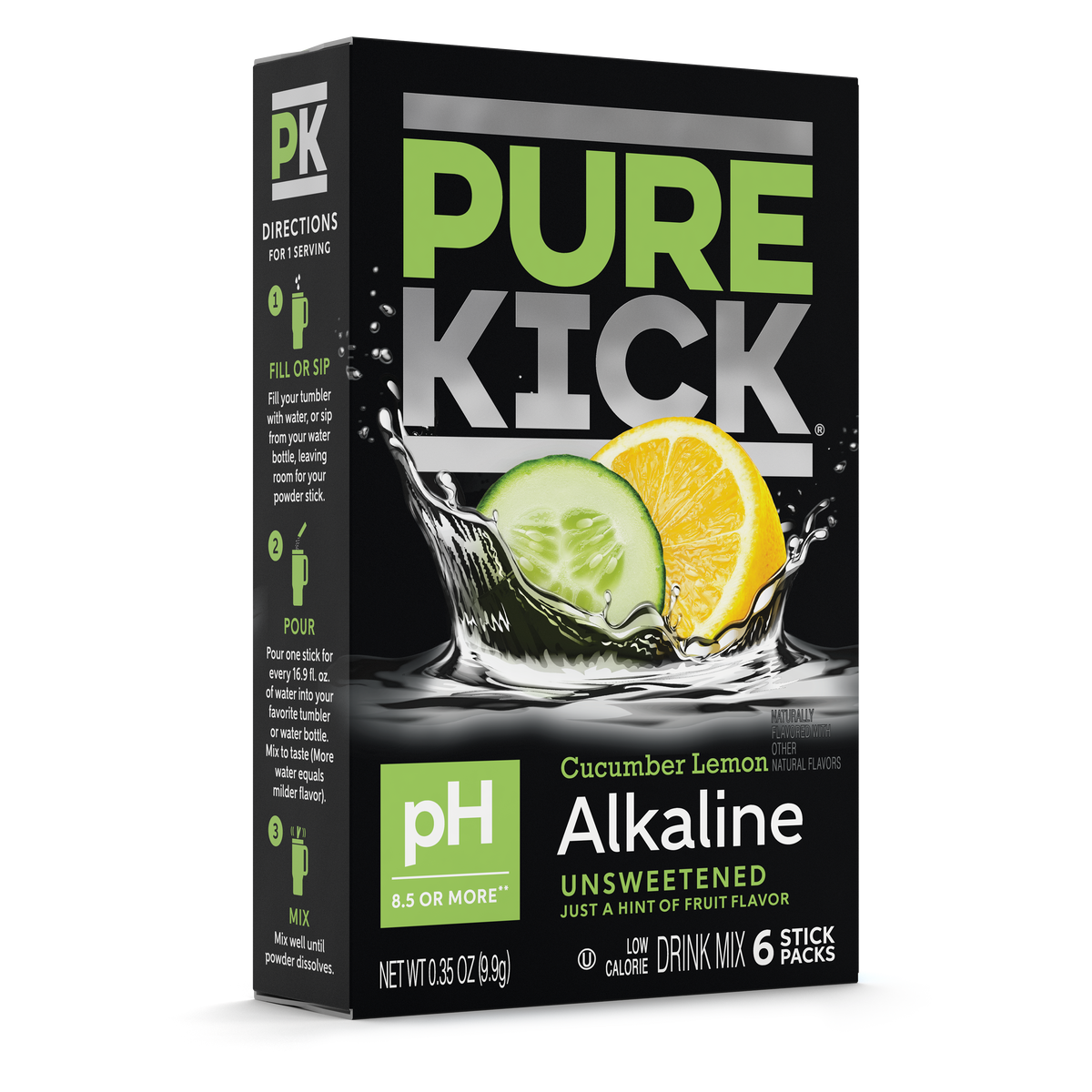 Pure Kick Alkaline - Cucumber Lemon, 6 CT