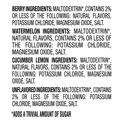 Pure Kick Alkaline Variety Pack - Watermelon, Berry, Cucumber Lemon and Unflavored, 20 Servings per Box