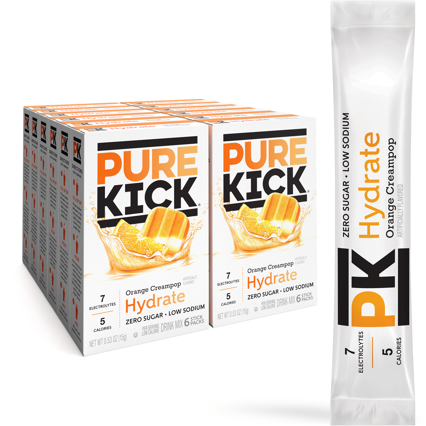 Pure Kick Hydrate - Orange Cream, 6 CT
