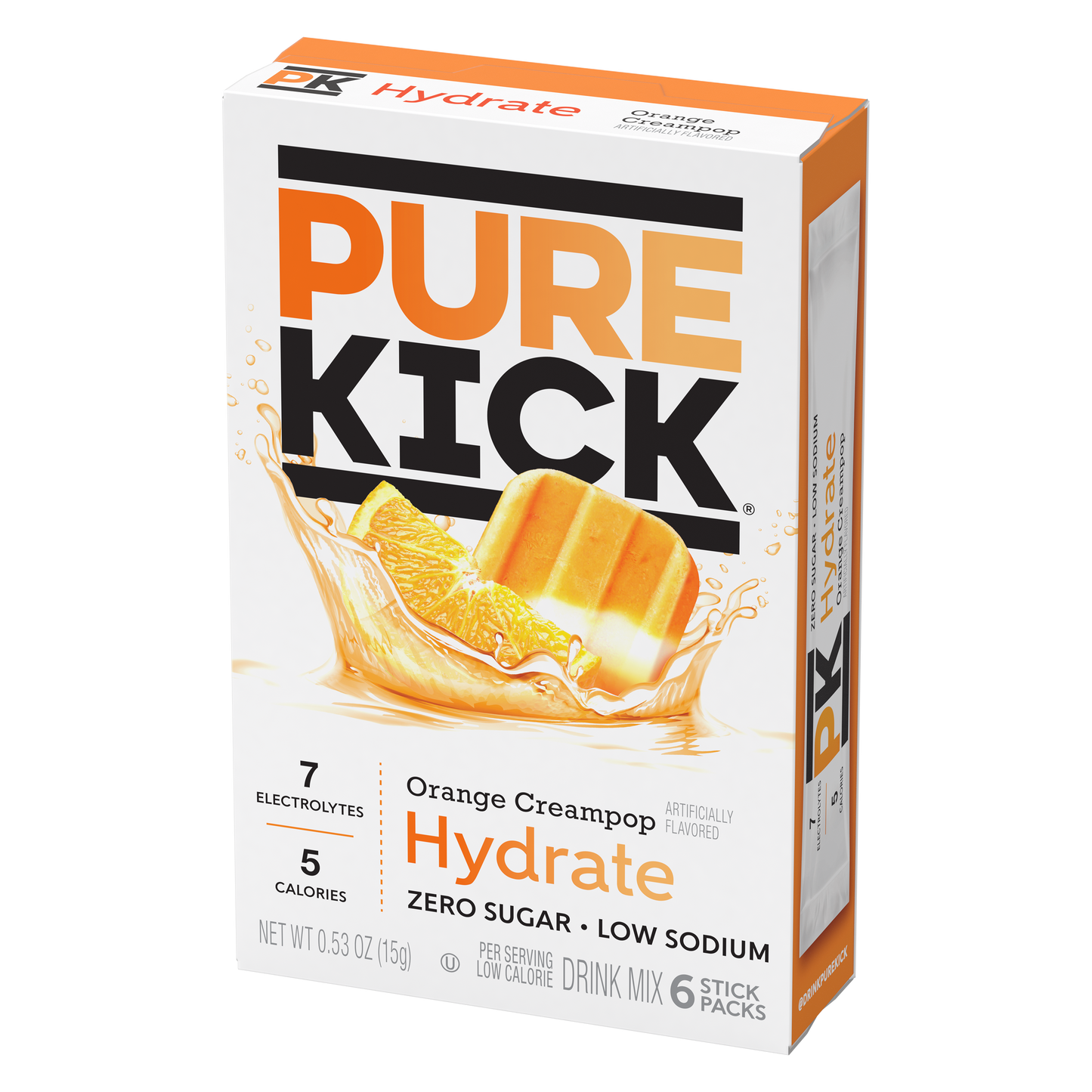 Pure Kick Hydrate - Orange Cream, 6 CT