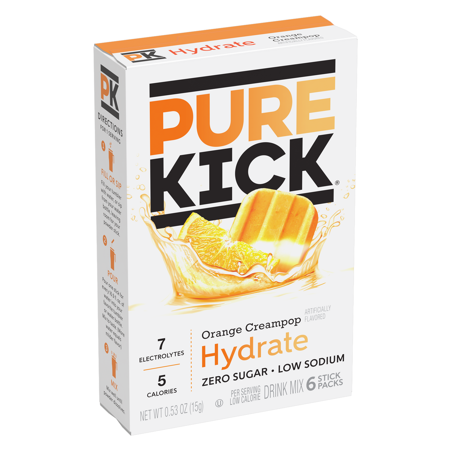 Pure Kick Hydrate - Orange Cream, 6 CT