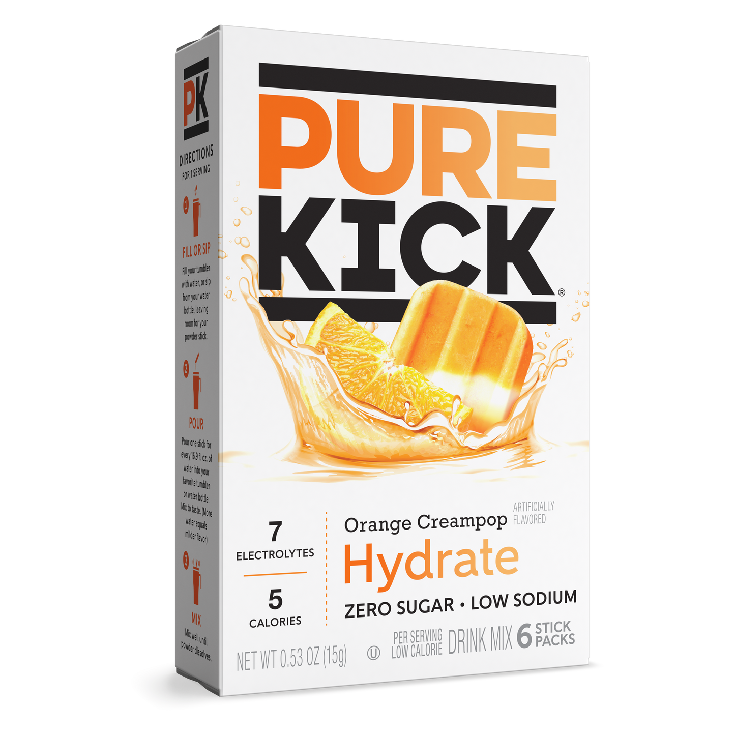 Pure Kick Hydrate - Orange Cream, 6 CT