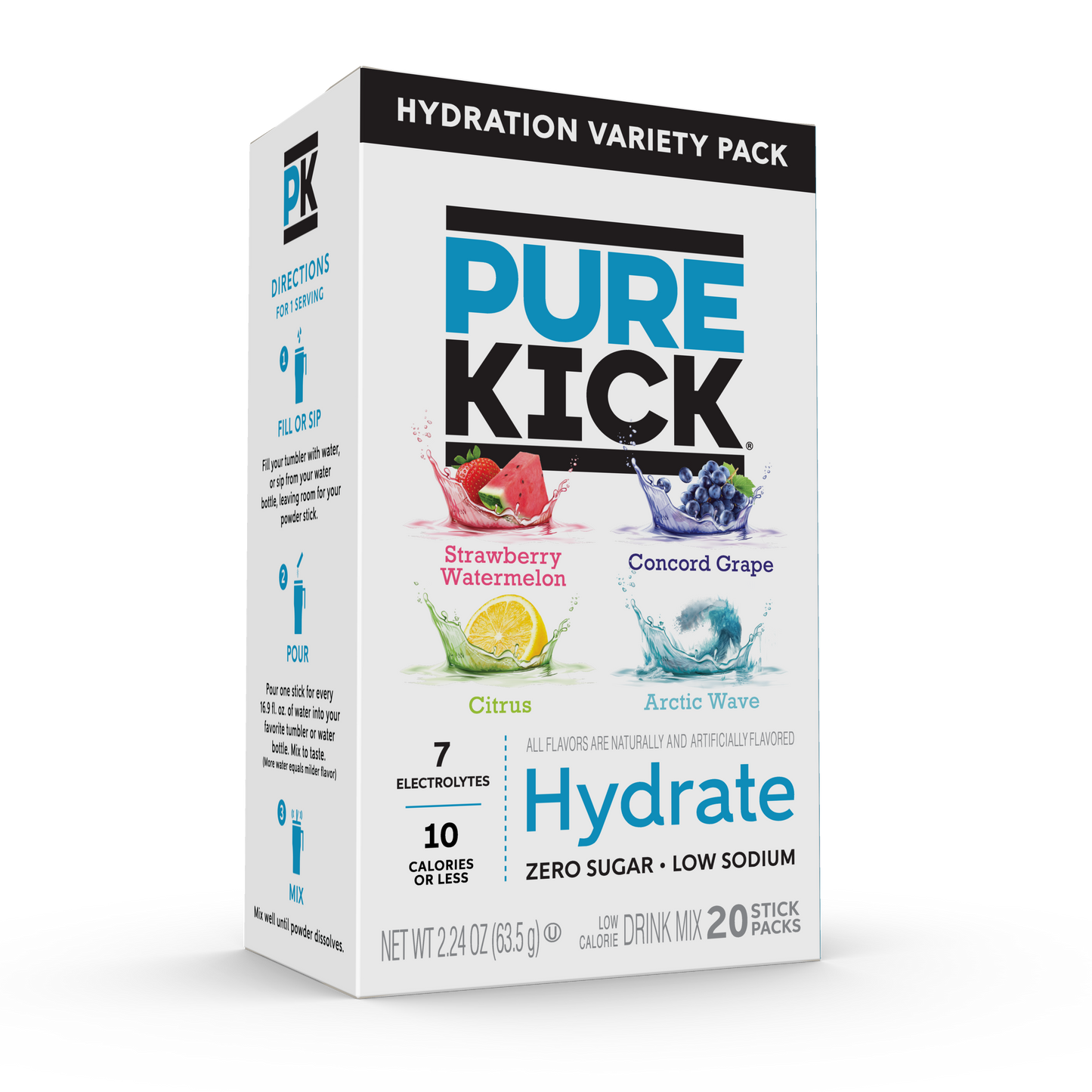 Pure Kick Hydrate Variety Pack, 20 CT