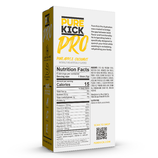 Pure Kick Pro Sugar-Free Pineapple Coconut Hydration Powder Packets