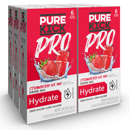 Pure Kick Pro Strawberry Ice Pop 12 count, 6ct  Strawberry Flavored Water Packets