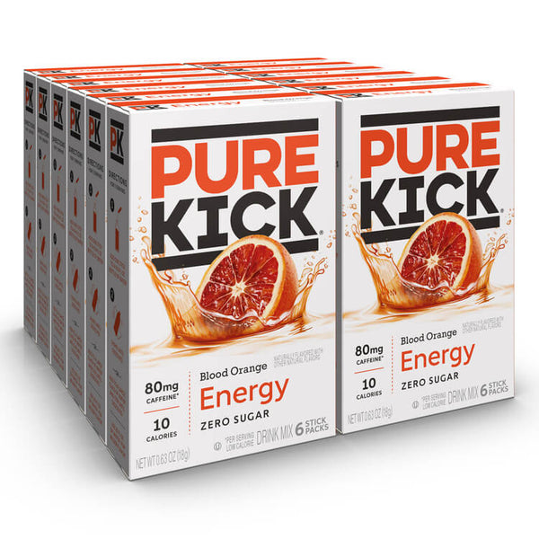 Blood orange energy singles to go, blood orange energy case, pure kick blood orange energy case of 12, Case of Pure Kick Blood Orange Energy, box of Pure Kick Energy, Pure Kick Energy drink