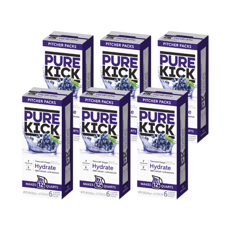 Pure Kick Concord Grape Pitcher Packs 6 Pack